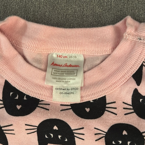 Long John pajamas in Organic Cotton, Spooky Cat in kids size 10 (140 cm) - Picture 3 of 4